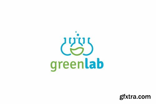 Green lab logo template