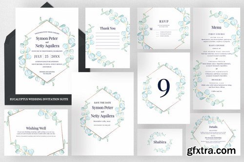 Eucalyptus Wedding Invitation Set