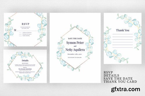 Eucalyptus Wedding Invitation Set