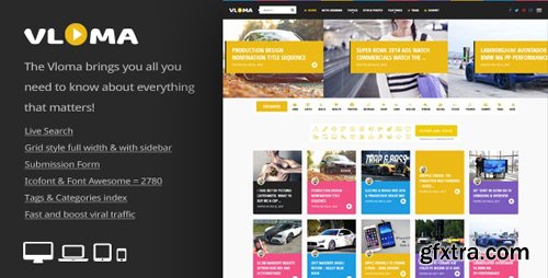 ThemeForest - Vloma Grid v2.3 - A Responsive WordPress Video Blog Theme - 19475843