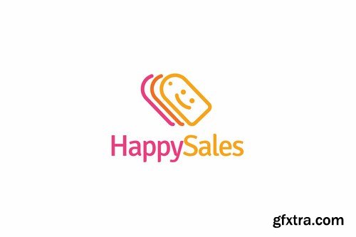 Happy sales logo template