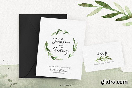 Watercolor greenery