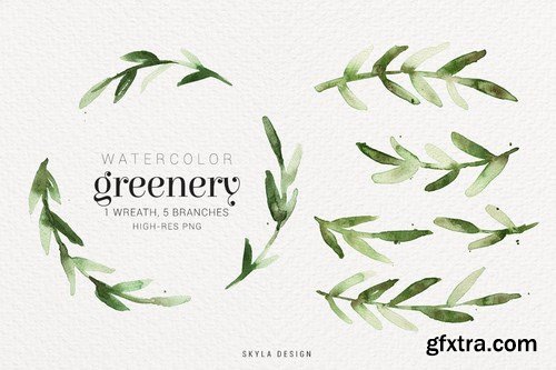 Watercolor greenery