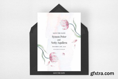 Pink Floral Sketch Wedding Suite