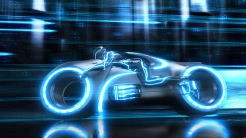 Videohive - Futuristic Neon Bike Logo