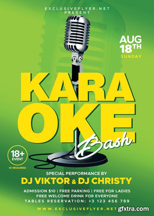 Karaoke bash - Premium flyer psd template