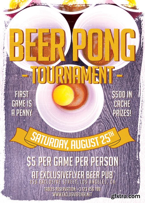 Beer Pong Tournament Premium Flyer Psd Template Gfxtra 