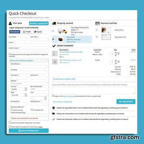 One Page Checkout PS (Easy, Fast & Intuitive) v2.7.2 / v4.0.5 - PrestaShop Module