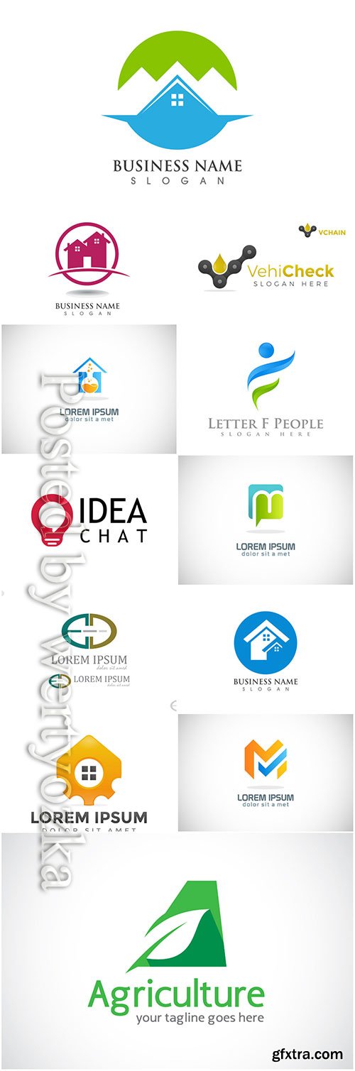 Logos set, business vector # 8