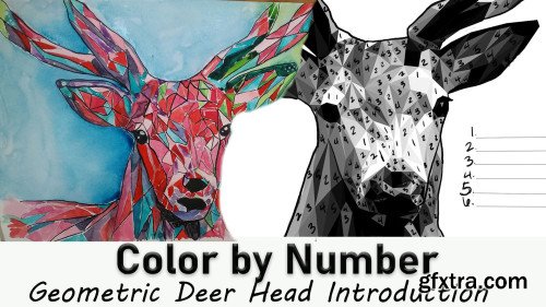 Color by Numbers Geometric Deer