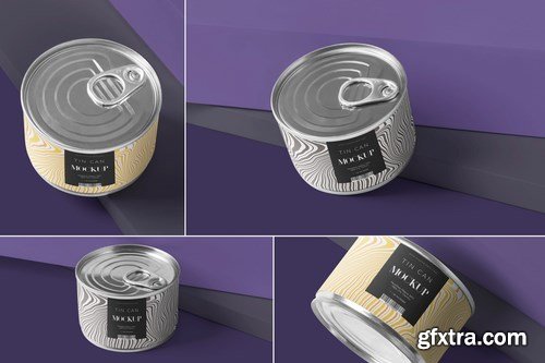 Small Food Tin Can Mockups