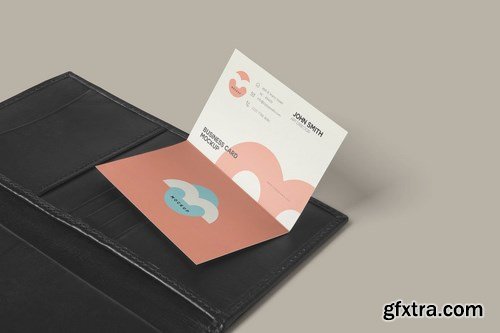 Two Fold Business Card Mockups