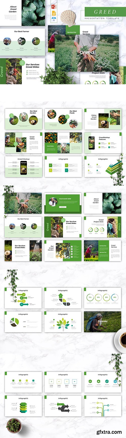 GREED Botanical Powerpoint/Google Slide/Keynote