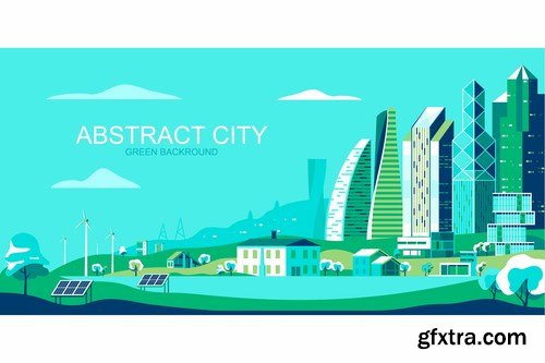 City Vector Illustration Header Website Pack