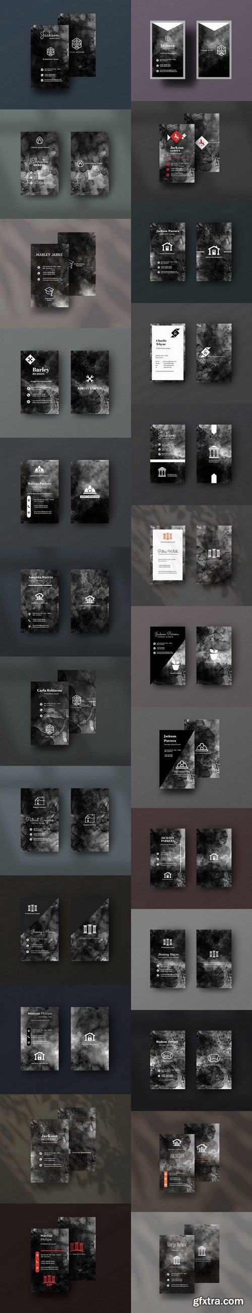 Vertical Black Business Card Bundle