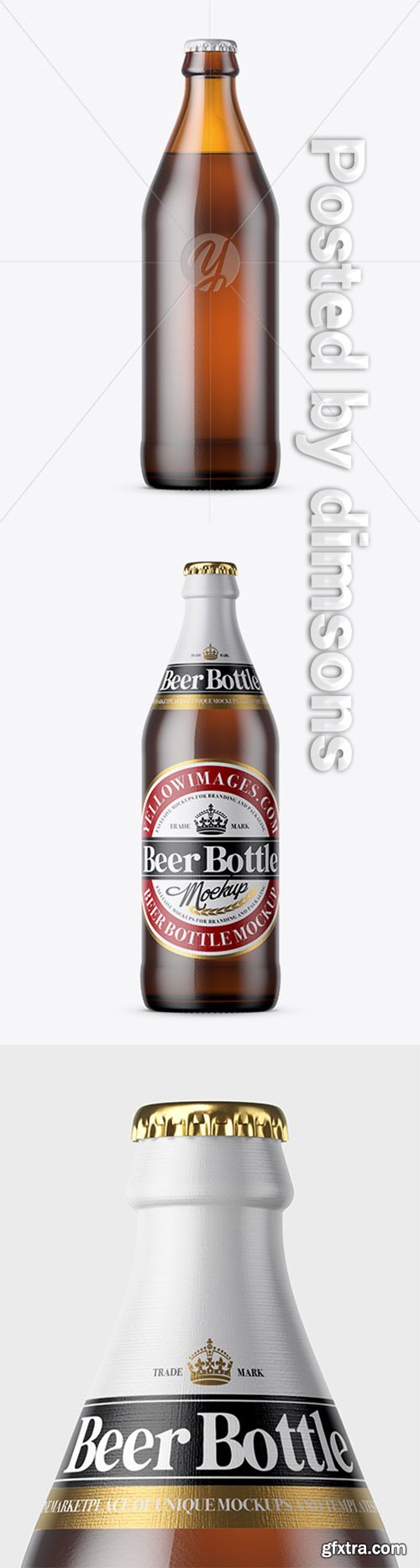 Amber Beer Bottle Mockup 25496