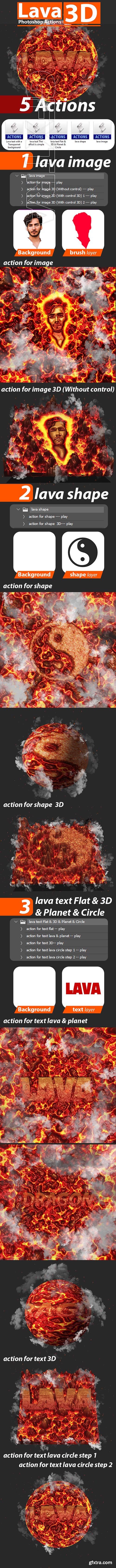 GraphicRiver - Lava 3D Photoshop Actions 24828845