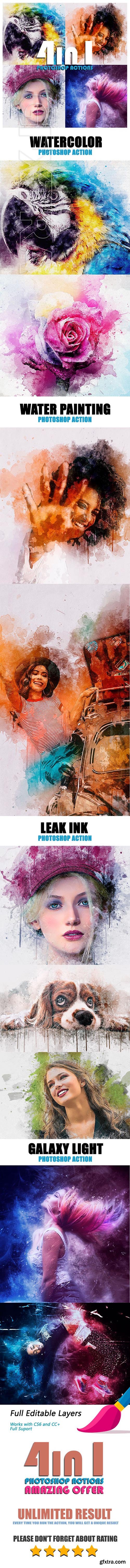 GraphicRiver - 4 in 1 GM Photoshop Action Bundle 25110708