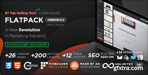 ThemeForest - FLATPACK v5.2.2 - Landing Pages Pack With Page Builder - 10591107