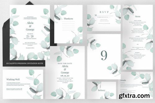 Eucalyptus Wedding Invitation Suite