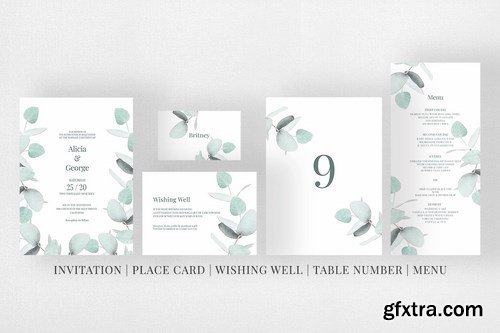 Eucalyptus Wedding Invitation Suite