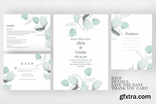 Eucalyptus Wedding Invitation Suite