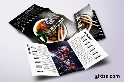 Asian Cuisine Elegant Trifold Menu A4 & US Letter