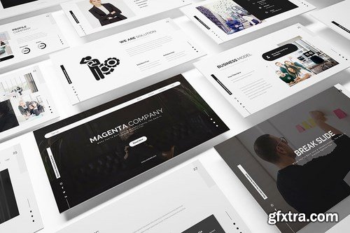 Magenta Picth Deck Powerpoint Google Slides and Keynote Templates
