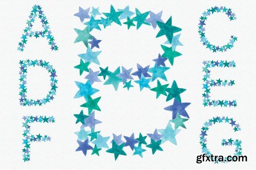 Greeny Blue Star Alphabet