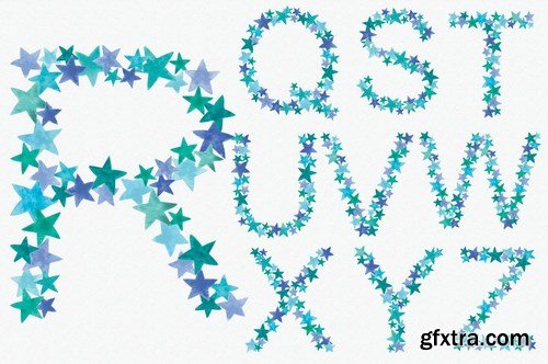 Greeny Blue Star Alphabet