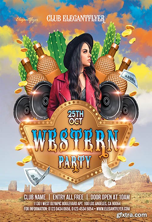 Western Party V2211 2019 Premium PSD Flyer Template