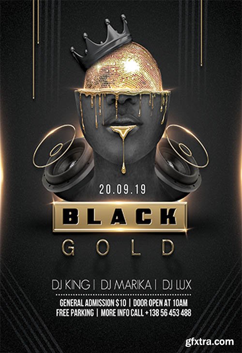 Black and Gold Party V2211 2019 Premium PSD Flyer Template