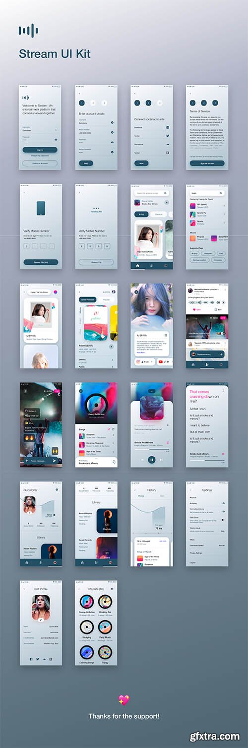 Stream - Social Music UI Kit