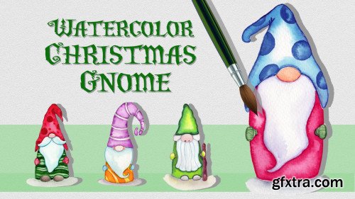 Watercolor Christmas Gnome