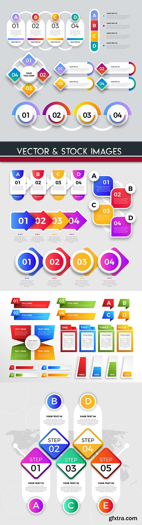 Business infographics options elements collection 109