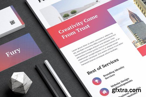 FURY Creative Agency Flyer &amp; Business Card