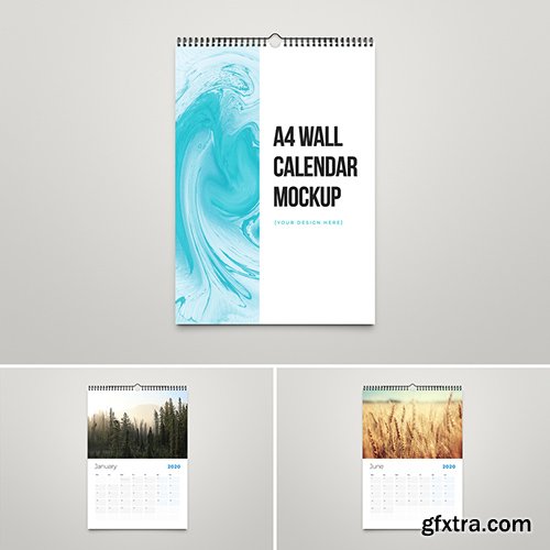 A4 Wall Calendar Mockup 302716503