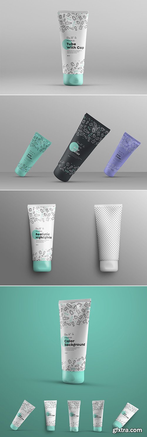 5 Small Plastic Tube Mockups 303887978