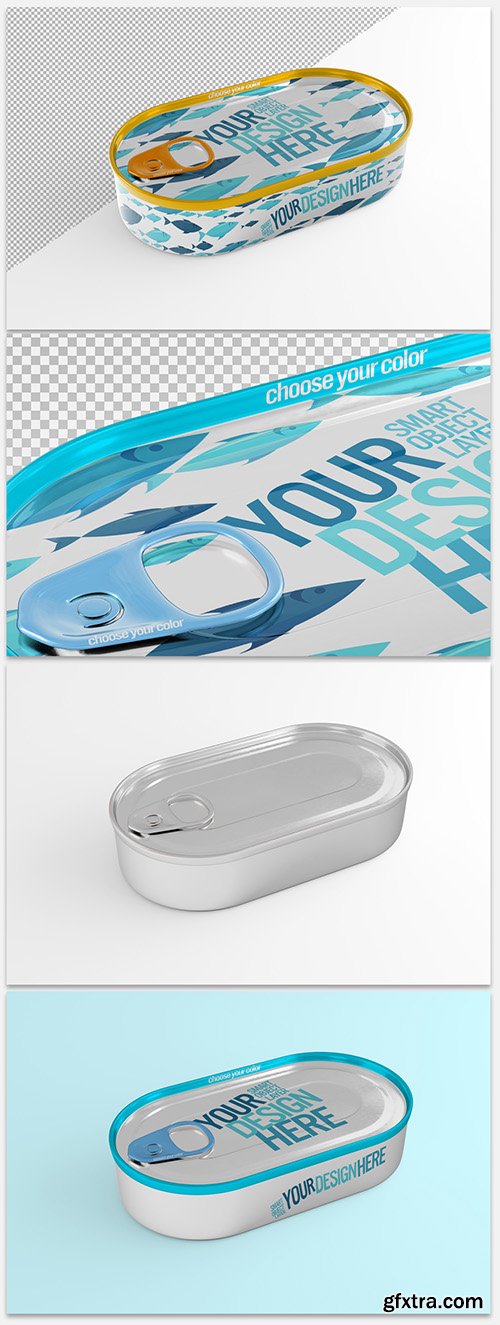 Oval-Shaped Metal Can Mockup 304222855