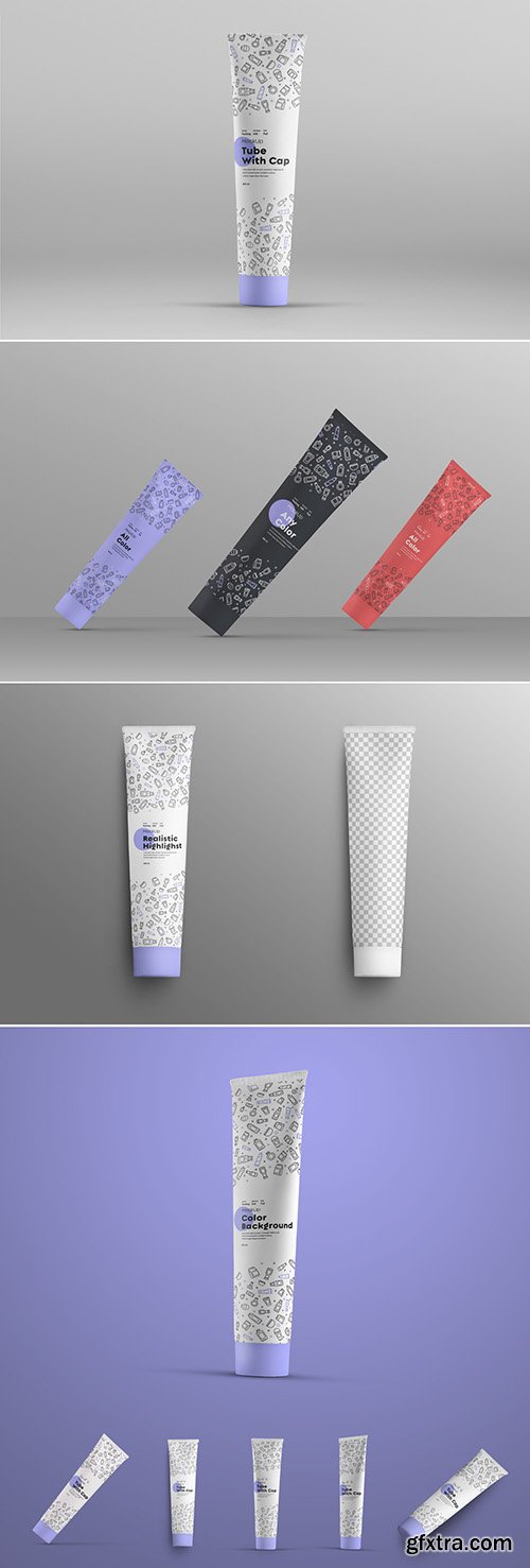 5 Narrow Plastic Tube Mockups 303889006