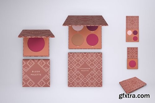 Blush and Eyeshadow Palette Mock-up