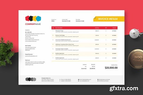 Horizontal Landscape Invoice Template 31