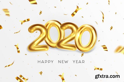 Happy New Year 2020 greeting card