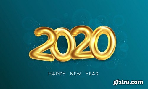 Happy New Year 2020 greeting card