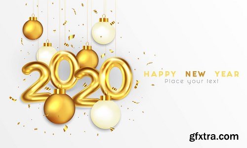 Happy New Year 2020 greeting card