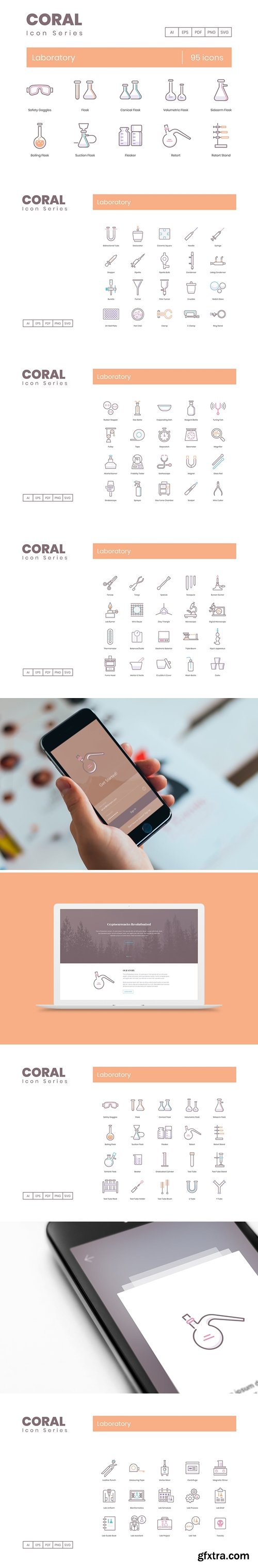 Laboratory Icons - Coral Series