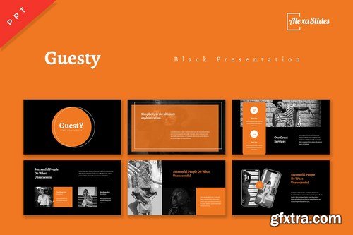 Guesty - Black Powerpoint Google Slides and Keynote Templates