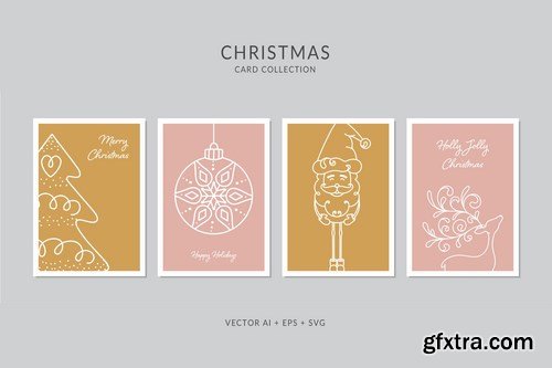 Christmas Greeting Card Vector Set Bundle