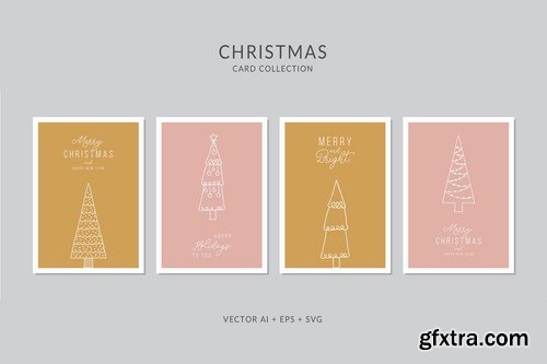 Christmas Greeting Card Vector Set Bundle