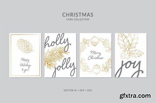 Christmas Greeting Card Vector Set Bundle